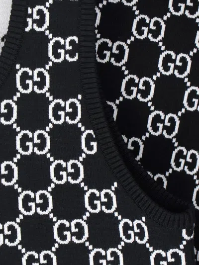 Gucci Embroidered Stretch Wool Blend Mini Dress In Multi