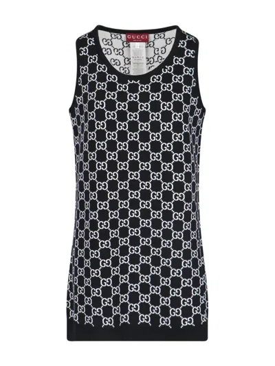 Gucci Embroidered Stretch Wool Blend Mini Dress In Multi