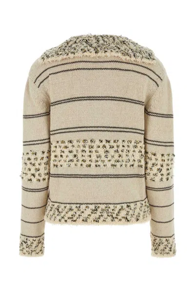 Bottega Veneta Embroidered Wool Blend Polo Shirt In Neutral