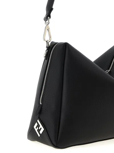 Fendi Medium Shoulder Bag Adjustable Strap Metal Hardware Textured Finish
