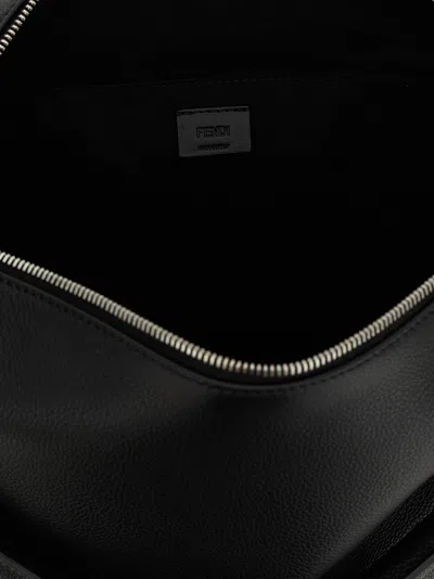 Fendi Medium Shoulder Bag Adjustable Strap Metal Hardware Textured Finish