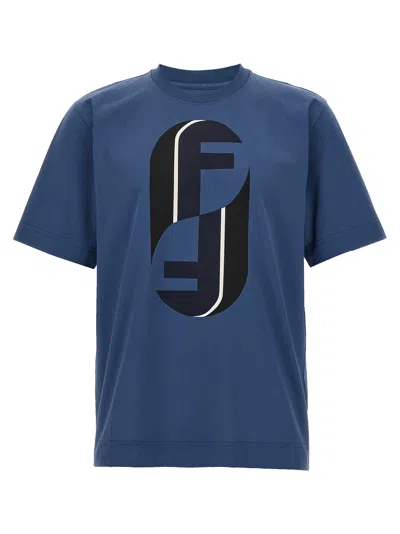 Fendi Monogram Print T-shirt In Blue