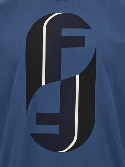 Fendi Monogram Print T-shirt In Blue