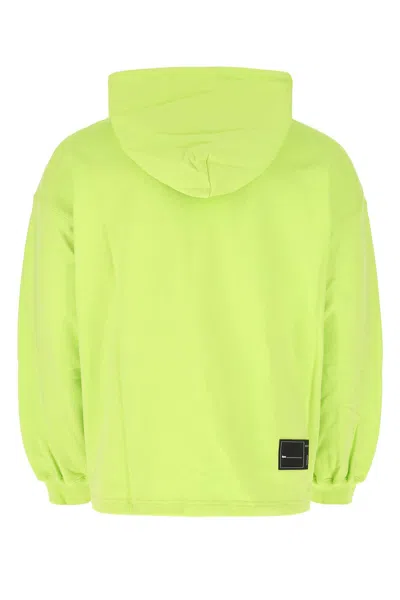 We11 Done Fluo Green Cotton Oversize Sweatshirt In Green