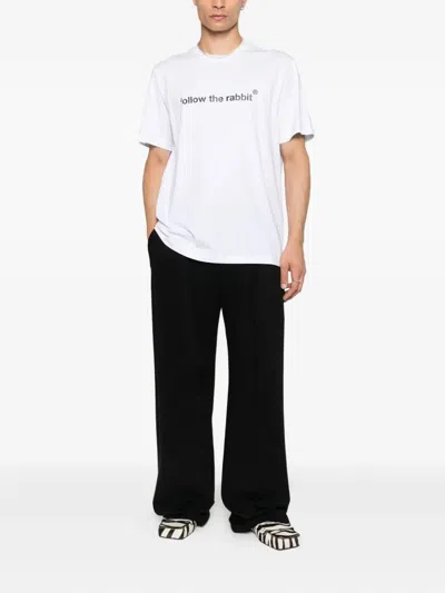 Msgm Follow The Rabbit T-shirt Clothing In White