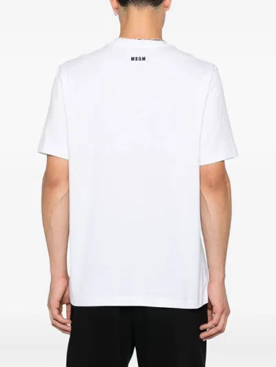 Msgm Follow The Rabbit T-shirt Clothing In White