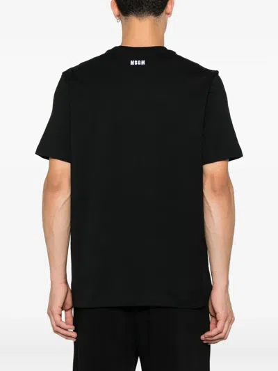 Msgm Rabbit Graphic Print Crew Neck T-shirt In Black
