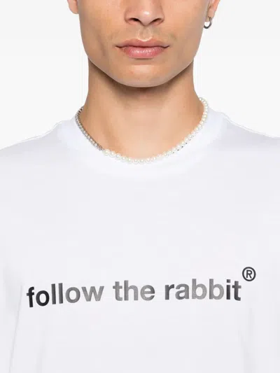 Msgm Follow The Rabbit T-shirt Clothing In White