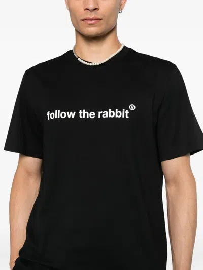 Msgm Rabbit Graphic Print Crew Neck T-shirt In Black