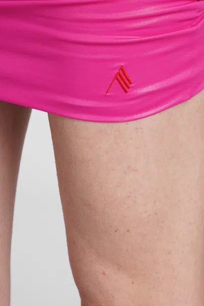 Attico Fuchsia Stretch Nylon Mini Skirt In Pink