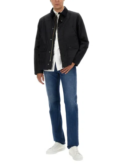 Barbour Reelin Wax Jacket Aw25 Wax Cot Outw In Black