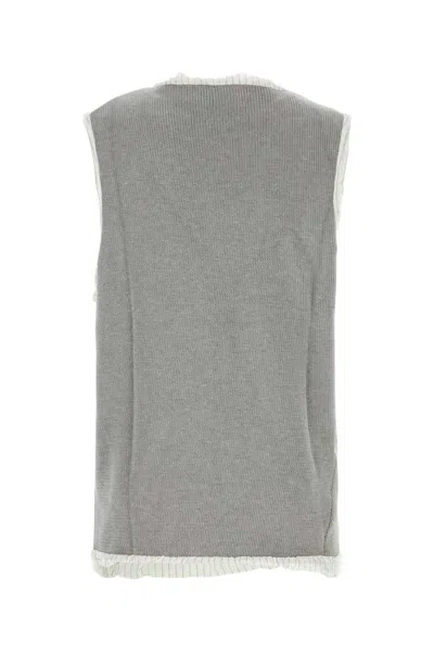 Hed Mayner Sleeveless Lightweight Cotton Crew-neck Sweater In Gray