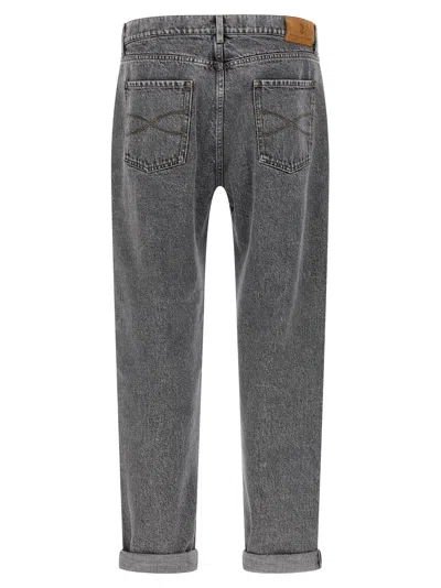 Brunello Cucinelli Greyscale Denim Jeans In Gray