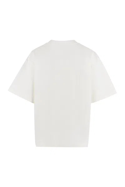 Jil Sander Light Grey Oversized T-shirt With Logo Print Women In White