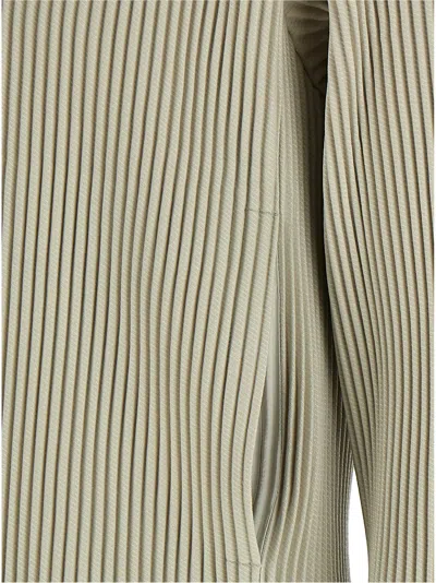 Issey Miyake Bomber In Poliestere Avorio  Uomo In Neutral