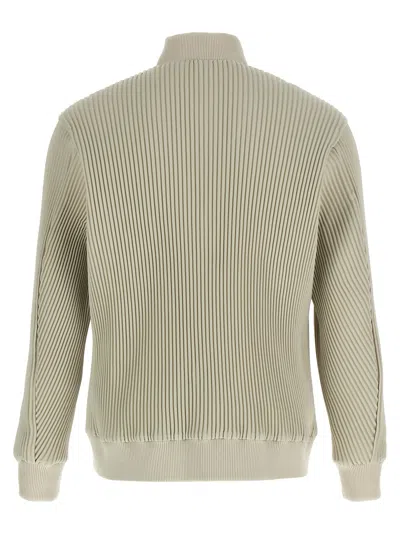 Issey Miyake Bomber In Poliestere Avorio  Uomo In Neutral