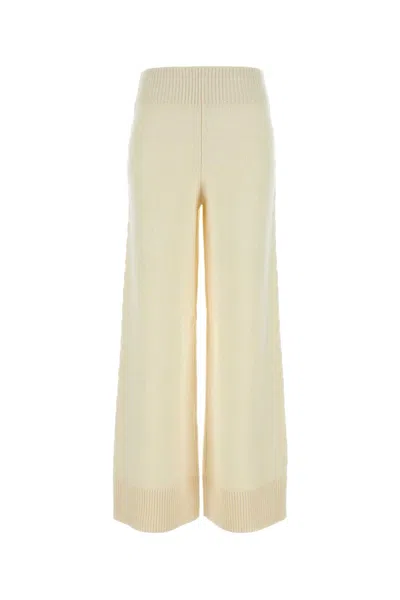 Camilla And Marc Ivory Wool Blend Ash Wide-leg Pant In Metallic
