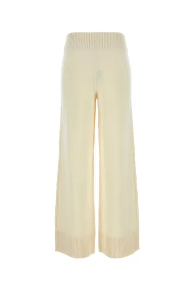 Camilla And Marc Ivory Wool Blend Ash Wide-leg Pant In Metallic