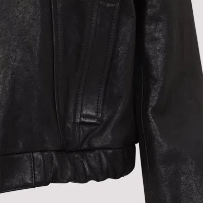 Dolce & Gabbana Bomber Jacket With Elasticated Hem And Wide Collar In Black
