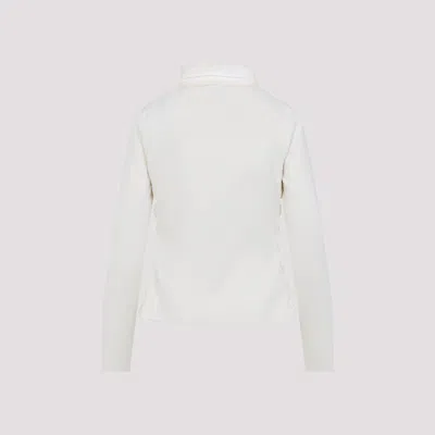 Moncler Quilted Wool Jacket Feather Insert In White