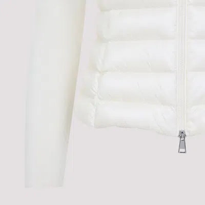 Moncler Quilted Wool Jacket Feather Insert In White