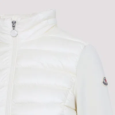 Moncler Quilted Wool Jacket Feather Insert In White