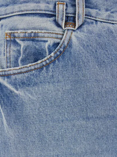 Jacquemus Le De-nimes Venice Blue Five Pocket Jeans With Embroidered Logo On The Back In Denim Man In Blue