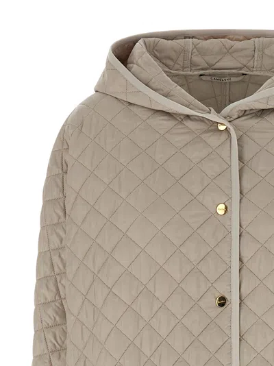 Max Mara The Cube Joan Puffer Jackets Beige In Gray