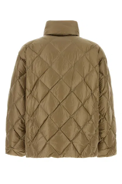 Jil Sander Quilted High Collar Chest Pocket Jacket In Brown