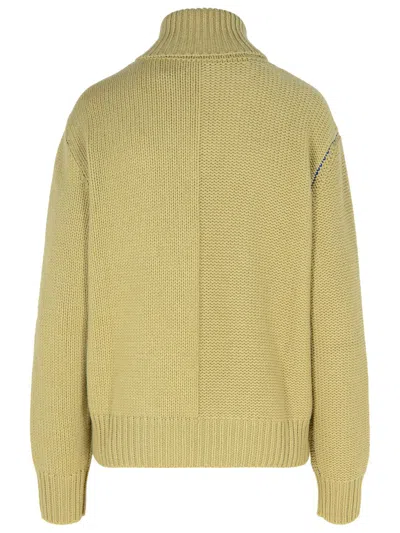 Burberry Green Cashmere Turtleneck Sweater In Multi
