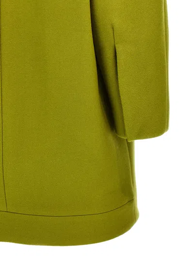 Gucci Green Double-breasted Jacket With Notched Revers In Wool Woman In Green