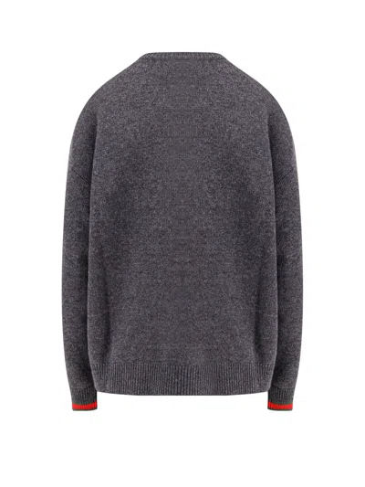 Gucci Wool And Cashmere Sweater With Web Details In Blue