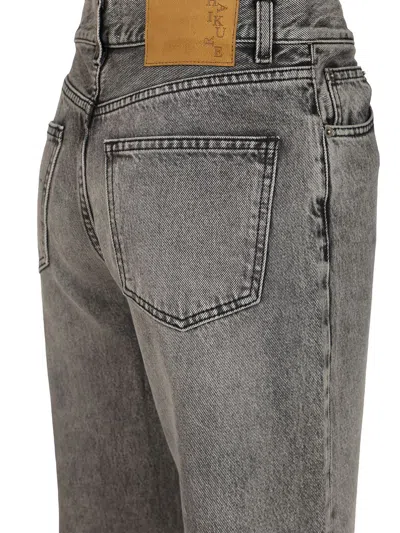 Haikure Korea Flanel Grey Jeans Grey In Gray
