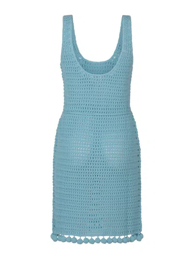 Burberry Abito In Crochet Azzurro Donna In Blue