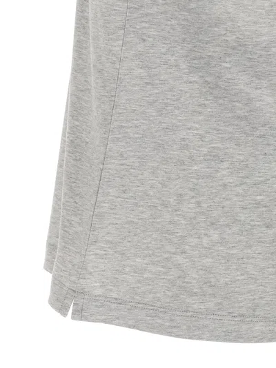 Brunello Cucinelli Printed Logo Crew Neck Short Sleeve Top In Gray