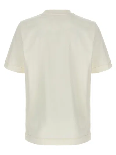 Moncler Cotton Jersey T-shirt With Contrasting Logo Patch In Gray
