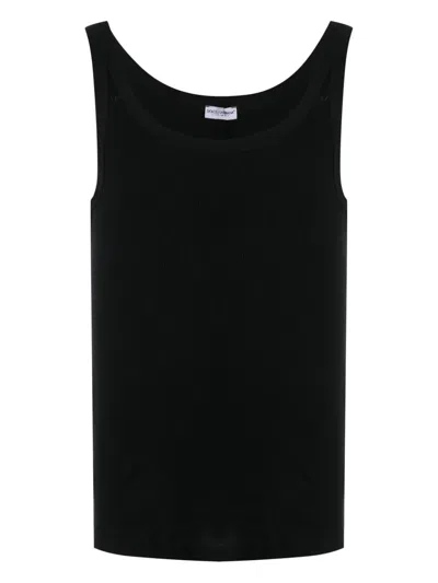 Dolce & Gabbana Marcello Ribbed-knit Tank Top In Black