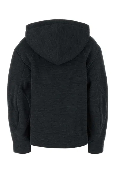 Jil Sander Women's Melange Dark Wool Blend Sweatshirt In Gray