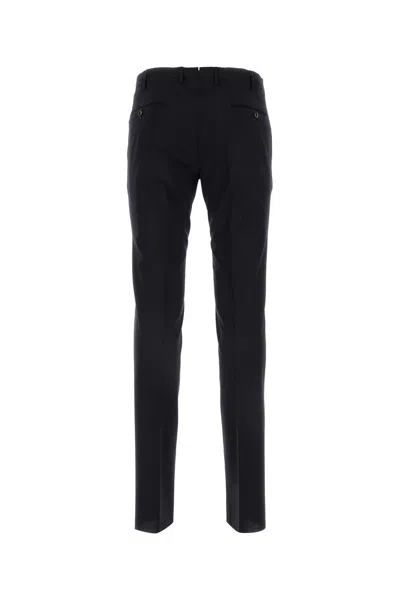 Pt Torino Midnight Blue Stretch Wool Pant In Black
