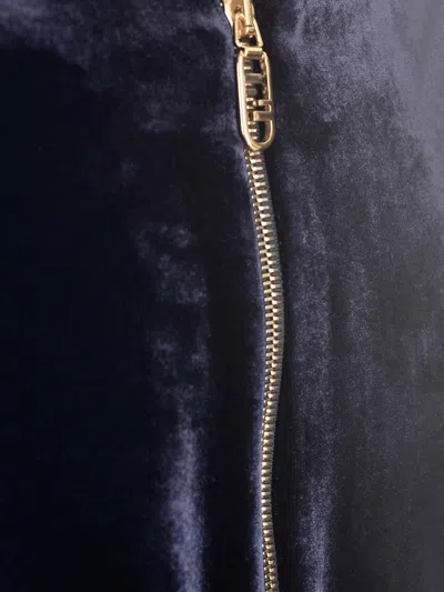 Fendi Midnight Blue Velvet Skirt In Blue
