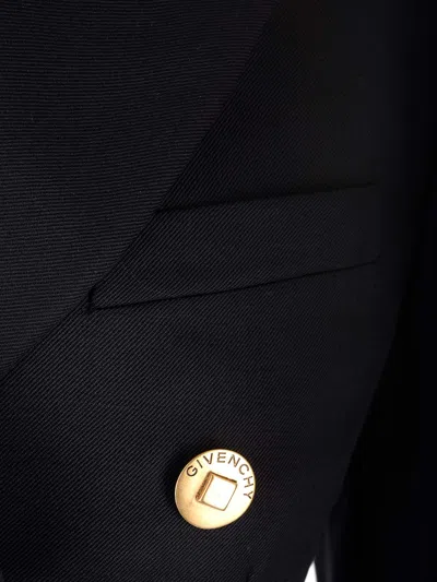Givenchy Wool Blend Blazer With Back Slit And Multiple Pockets In Black