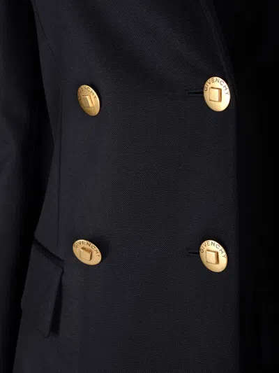 Givenchy Wool Blend Blazer With Back Slit And Multiple Pockets In Black