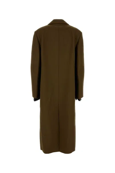 Mm6 Maison Margiela Numeric Signature Single-breasted Coat In Green