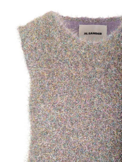 Jil Sander Multicolor Polyester Blend Dress In Neutral