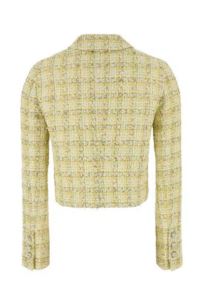 Versace Women's Multicolor Tweed Blazer | Size It 40 | 10176791a13465 Color 2ya50 In Yellow
