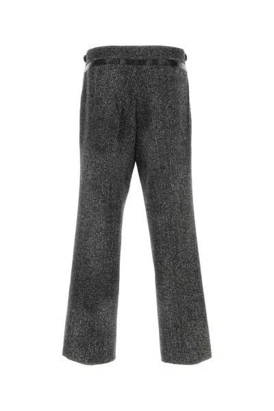Prada Pantalone In Tweed Multicolor  Uomo In Gray