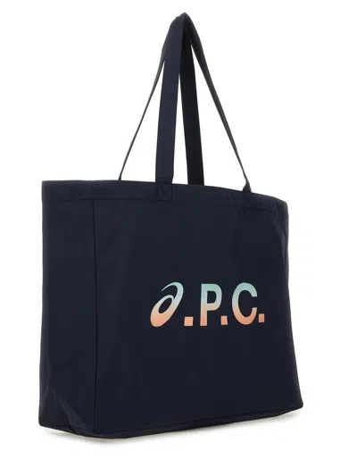 Apc Navy Blue Fabric A.p.c. X Asics  Diane Shopping Bag