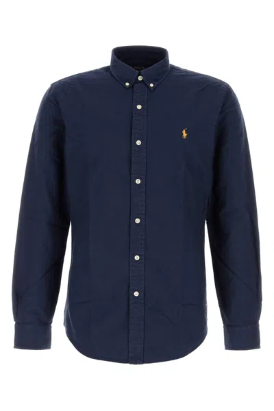 Polo Ralph Lauren Oxford Shirt With Button-down Collar And Long Sleeves In Blue
