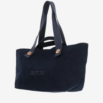 Patou Large Cotton Logo Trapeze Tote Bag