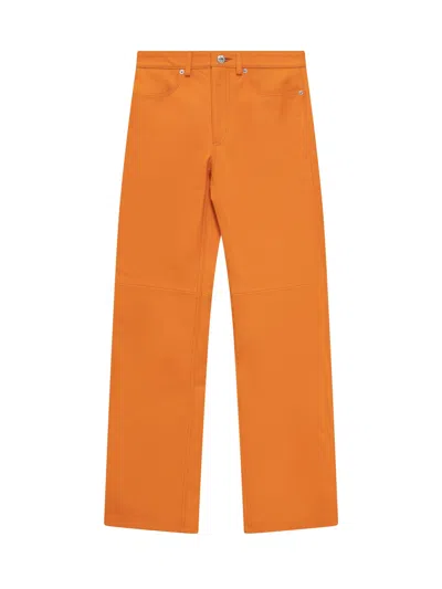 Jw Anderson Orange Leather Pant In Orange